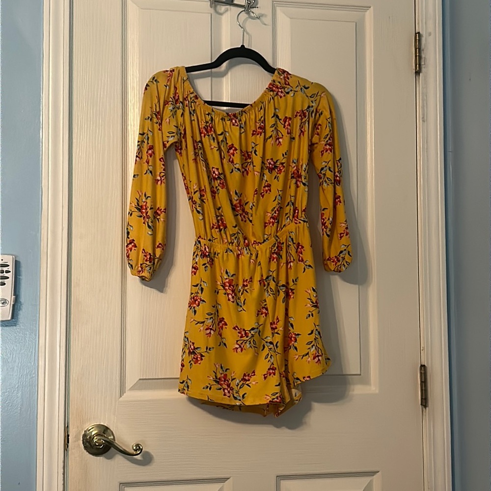 Ardene yellow floral romper